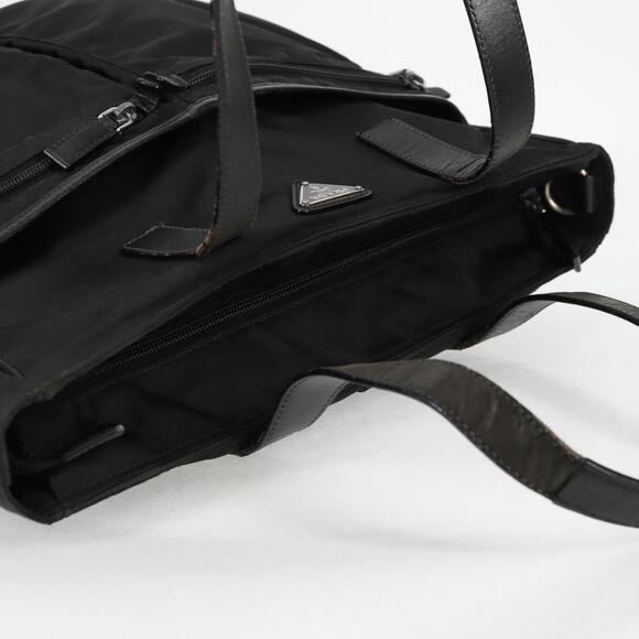 PRADA Tote Bag Nylon Black Silver - Picture 6 of 13